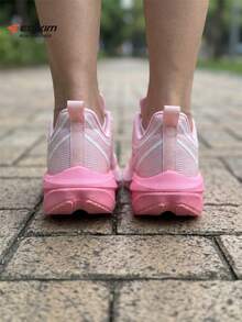 EDIXIM Women's Soft Sole Road Running Shoes 2026 Summer Mesh Breathable Student Sports Shoes Shock Absorbing Lightweight Running Shoes - Pink - View 2