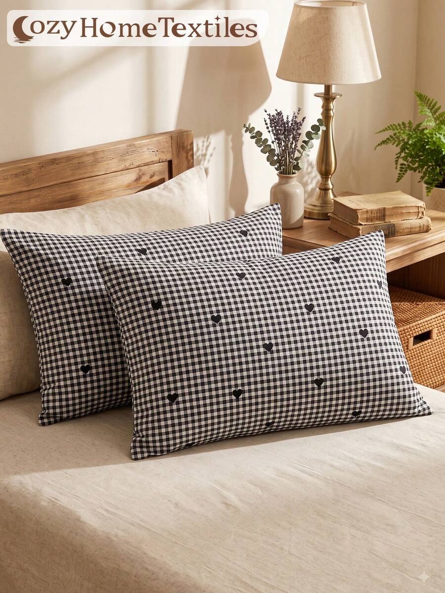 1/2pcs Striped Pattern Printed Pillowcase (No Filling), Soft Skin-Friendly Fabric, Comfortable And Breathable, Machine Washable, Suitable For Living Room, Bedroom, Room Decor, Dorm Bedding, Home Textiles, Fits Standard, Queen, King Sizes, All Seasons
