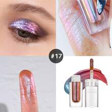 CHARMACY Waterproof Chameleon Liquid Eyeshadow 1pc Metallic Iridescent Pigment Cyberpunk Smooth Flow Tube High-Shine Crease-Proof Multi-Reflective Eye Glitter For Music Festival Teen Girls - 17 - View 7