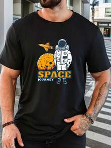 Men's Pure Cotton Short Sleeve T-Shirt Casual Summer Breathable Regular Fit Daily Wear Comfortable Classic Soft Basic Tee - 黑色 - 查看 6