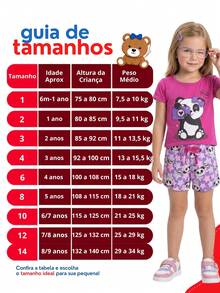 Kit Verão Infantil 10 Peças Menina Conjunto Feminino - 5 Camisetas e 5 Shorts - Multicolorido - Visão 7