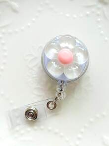 Retractable 3D Flower Lanyard Clip, Name Tag Holder, ID Badge Holder. Retractable Keychain, Nurse And Teacher Accessories, Anti-Loss Carabiner. - Multicolor - View 9