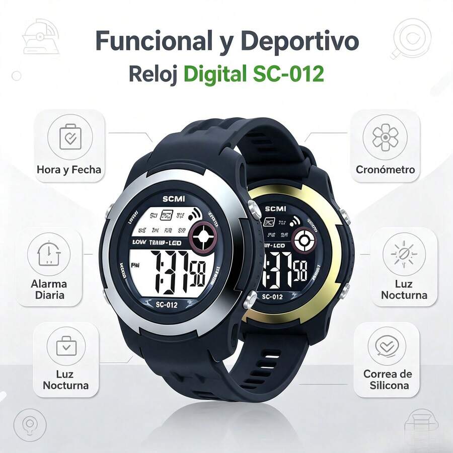 Couple Digital Watches - Black and White - View 1