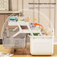 1pc Multi-Layer Portable Divided Pill Box, First Aid Kit, Home Medicine Box, Sealed Pill Box, Travel Pill Box, Moisture-Proof Small Pill Box, Portable Daily Pill Box, Vitamin Pill Box, Travel Pill Box - White - View 2