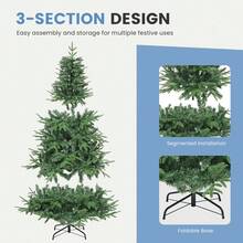 BALCONERA 5ft Realistic Pop‑Up Artificial Christmas Tree, 450 Branch Tips, Easy Assembly, Foldable Metal Stand For Home Party Holiday Decor - Green - View 6