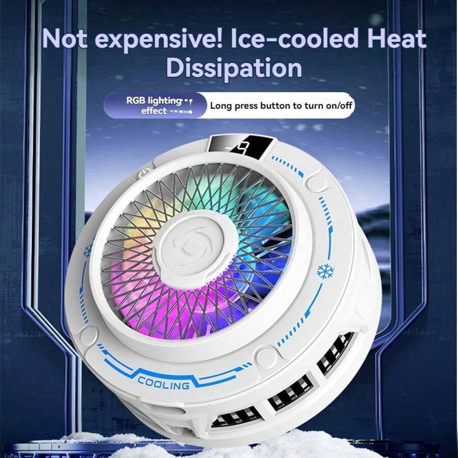 Magnetic Phone Cooler Back Clip 2-In-1 Gaming Cooler Semiconductor Fast Cooling Fan Compatible With IOS And Android Phones - Multicolor - View 1