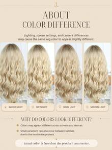 22 Inch Ombre Long Curly Wigs With Bangs Wigs Nature And Soft Synthetic Fiber Replacement Wigs For Women For Daily Party Use - 漸層 - 查看 9