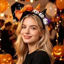 1 buah Bando Gaya Topi Penyihir Halloween, Aksesori Hantu Lucu, Properti Foto Pesta, Dekorasi Suasana, Hiasan Kepala Serbaguna - MultiWarna - View 5