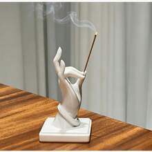 New 3D Printed Modern Zen Incense Burner White Hand Sculpture Ornament Unique Desktop Decor Zen - 1PC - View 5