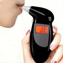 Mini Portable Alcohol Breathalyzer With Visible LCD Screen, Ultra-Fast High-Precision Alcohol Content Detector, One-Click Data Display Convenient Driving Safety Device, Exquisite Gift For Experienced Drivers (Battery Not Included) - Black - View 7