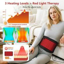 Sabuk Pinggang Inframerah 105 LED Alat Pijat Pinggang Terapi Cahaya Merah Kecantikan Pintar - A - View 3