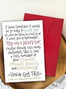 OBOVAY Inspirational Warrior Card - Encouragement & Strength Reminder, Perfect For Anyone, Everyday Office Essentials - View 3