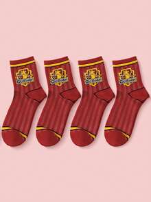 Warner Bros 1/4 Pairs Harry Potter Breathable House Socks, Vintage Collegiate Style With Hogwarts House Pattern, Perfect Gift For Halloween And Christmas - Multicolor - View 21