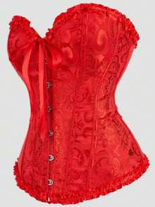 Women's Plus Size Court Style Corset Top, Waist-Cinching Body-Shaping Bustier, Sexy Jacquard Vintage Corset Top, Suitable For Wedding, Party, Halloween Costume, Role Play - Multicolor - View 14