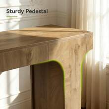 LITTLE TREE Farmhouse Oak Counter Height Bar Table‑160x40x95cm Rectangular‑Pub Home Bar Unit‑For Kitchen Dining Balcony Basement - Light Brown - View 5