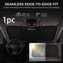Car Front Windshield Sun Shade, Convenient Storage Design, No Drilling Installation, Seamless Fit, Equipped With High-Density Reflective Coating Fabric, Protects Car Interior Space, Effectively Blocks Sunlight - Multicolor - View 2
