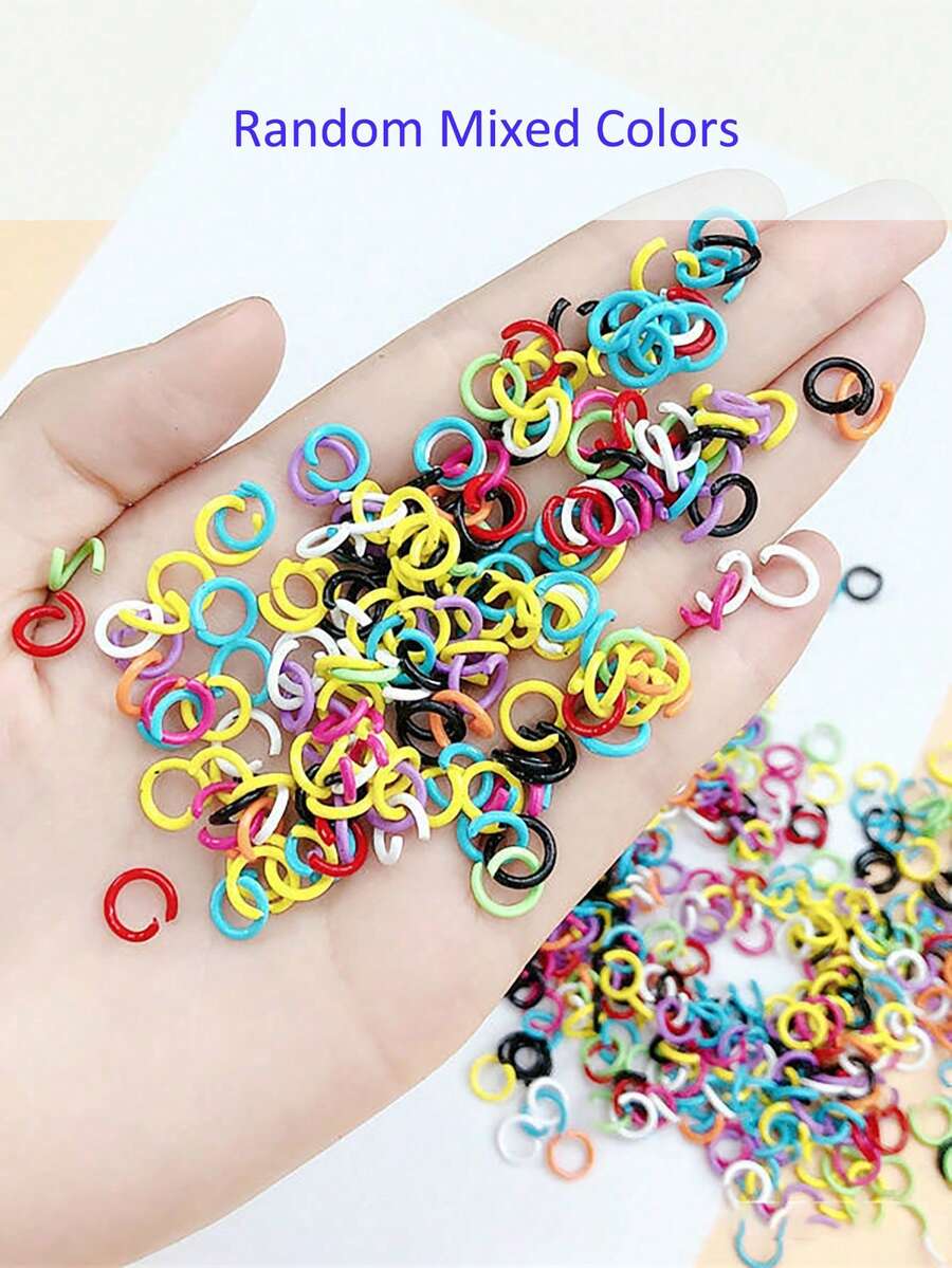 100/200pcs Random Color Zinc Alloy Open Jump Rings For Necklace, Bracelet, Jewelry Connector - Multicolor - View 1