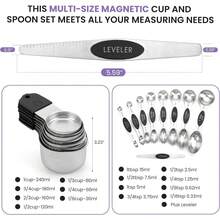Magnetic Measuring Cups And Spoons Set, Measuring Cups And Spoons Set, Graduated Measuring Spoons, Coffee Spoons, Kitchen Gadgets, Cooking And Baking, Suitable For Dry And Liquid Baking Tools - Multicolor - View 3