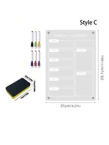Magnetic Transparent Refrigerator Calendar Board (Comes With 6 Magnetic Whiteboard Pens),Acrylic Writing Board,Transparent Pattern Memo Board,Reusable Planner Magnetic Refrigerator Sticker,Reusable Meal Planner,Perfect For Christmas And Halloween In - Multicolor - View 15