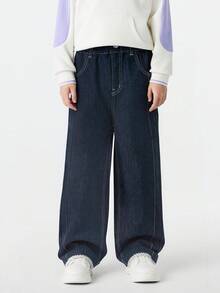 Balabala Girls Denim Jeans Soft Comfortable Long Pants Fashion Casual Trousers For Tween Girl Fall Outfit - Raw Denim - View 1