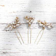 3pcs Casual Party Elegant Iron Hair Sticks Bridal Wedding Hair Accessories All Seasons - Multicolor - View 14