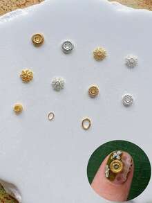 1 Pack Nail Art Alloy Decor Oval Spiral Metal 3D Embellishment - Multicolor - View 2