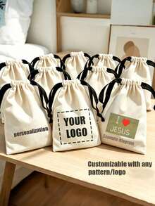 10pcs/25pcs Customized Pattern Drawstring Gift Bags - Gifts For Her/Him - Elegant Drawstring Closure - Personalized Pattern/Logo/Text Jewelry Bags - 6.3 X 3.94 Inch Medium Size, Perfect For Wedding Favors, Anniversaries - Multicolor - View 2