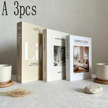 2/3pcs Foldable Fake Book Decor, Nordic Home Magazine Decorative Book, Minimalist Realistic Book Prop For Showroom, Villa, Study - Decor Book - View 4