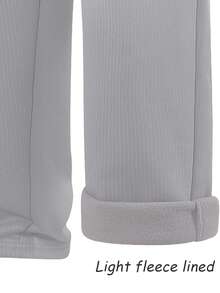 Men's Minimalist Solid Color Wide Leg Sweatpants With Woven Drawstring Design, Thin Fleece Lining, Elastic Waist, Casual Commuter Sports Pants - Light Grey - View 6