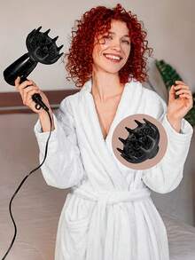 1pc Universal Hair Dryer Diffuser Attachment, Curly/Wavy/Natural Hair Volume Enhancer, Quick Dry Anti-Frizz Styling Tool, Suitable For Women, Salon, Home And Travel - A - View 2