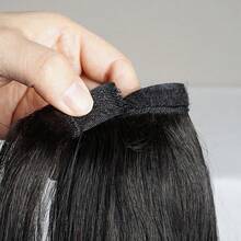 BINF 原色原髮真人直髮環繞式夾式馬尾 8-26 英吋 自然色 萬聖節 Cosplay 造型髮片 女款 日常派對節慶髮型 - Natural Black - 查看 7