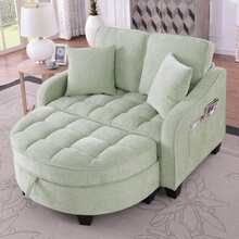 Sofa Cyan 1 Seat Made Of Eucalyptus For Living Room - 青色 1 人座 - 查看 2