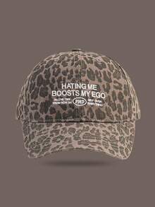 1pc Retro Leopard Print Baseball Cap, Casual Style Soft Top Embroidered Hat, Unisex Fashion - Multicolor - View 6