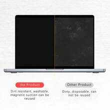 1pc Privacy Screen Protector Film, Magnetic Detachable Anti-Glare, Compatible With Macbook M5 M4 M3 M2 M1 Pro 16.2 14.2 Inch, Air 15.3/13.6 Inch M2 M3 M4 M5, Neo 13inch A3404 A18Pro, Folder+Cleaning Cloth+Positioning Sticker, Easy Installation/No Bubbles - View 7