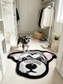 1pc Personalized Pet Photo Carpet, Customized Dog/Cat Portrait Plush Rug, Soft Faux Cashmere Pet Carpet, Personalized Photo Floor Mat, Cozy Home Decor, Pet Lover Gift, Birthday, Christmas And Anniversary Souvenir - Multicolor - View 6