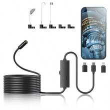 8mm Endoscope, 1920P HD Industrial Inspection Camera With Light | Snake Camera Compatible With IPad And Android, 16.4ft Flexible Cable, IP67 Waterproof, Suitable For Car HVAC Repair, Men's Tools - Universal Mobile Phone Model - View 8