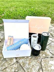 Personalized Groomsmen Gift Box, Customized Magnetic Gift Box, Customized Wedding Gift Bag, Groomsmen Invitation Gift Box, Empty Wedding Gift Box, Suitable For Bridesmaid Gifts, Wedding Party - Multicolor - View 3