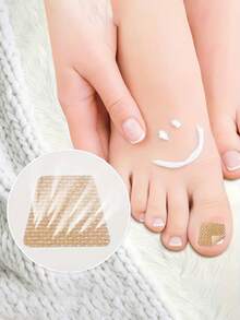 50pcs Tea Tree Oil Nail Repair Patches, For Yellowing, Thickening And Brittle Nails, Invisible Breathable Nail Protection Patches, Daily Foot Care - Apricot - View 7