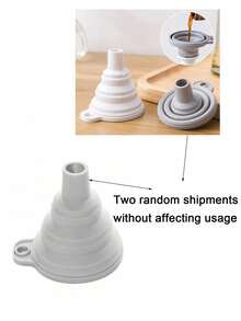 1/3pcs Silicone Folding Funnel, Portable Mini Oil Funnel Kitchen Cooking Tool, Silicone Funnel Mini Expandable Folding Funnel, Multi-Color Liquid Separation Small Funnel, Portable Folding Oil Drip Funnel, Back To School, Halloween - Grey - View 10