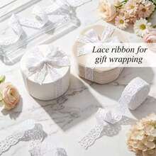 5/10 Yards White Elastic Lace Trim, 2.6cm Floral Elastic Lace Ribbon, Suitable For Clothing Sewing, Wedding Dress, Handmade Decoration And Handmade Accessories - TX366 - View 5