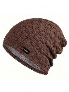 1pc Unisex Knitted Beanie Hat, Windproof & Warm, Fashionable Versatile Woolen Cap, Suitable For Daily Wear In Autumn And Winter - Multicolor - View 7