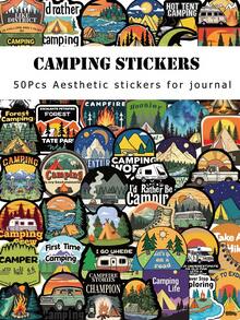 50Pcs Waterproof Outdoor Camping Decorative Stickers For Laptop Water Bottle - Multicolor - View 1