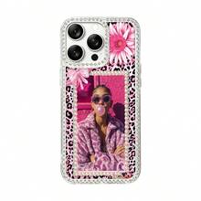 1 New Luxury Fashion Four-Sided Sparkling Diamond Transparent Phone Case, Customizable Couple Photo, Electroplated Silver Luxury Sparkling Diamond Transparent Phone Case, Leopard Print, Suitable For IPhone 16e/17 Pro Max/15 Pro Max/14 Plus/13 Pro, Shockproof Protection Hard Acrylic Material, With Anti-Collision Frame, Christmas Gift, Customizable, Cute Y2K Style | Summer Phone Case | High Quality Phone Case | Gift For Girls - Clear - View 7