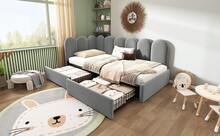 Upholstered Grey Sofa Bed Frame - 90x190cm Storage Daybed In Velvet For Living Room And Bedroom - Grey - View 10