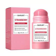 Masker Stik Tanah Liat Stroberi, Pembersih Mendalam, Pengelupasan, Pengontrol Minyak dan Pengencangan Pori, SPA Rumahan untuk Perawatan Kulit Berminyak, 40g - stroberi - View 3