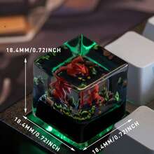 手工環氧樹脂噴火龍 3D 景觀工匠鍵帽,迷你神話獸叢林景觀客製化鍵帽,相容 MX 型開關電競機械鍵盤 - 查看 8
