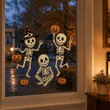 1 buah/Set Stiker Jendela Statis Halloween Tengkorak Lucu yang Dapat Dilepas, Stiker Jendela Jack O' Lantern, Kelelawar, Jaring Laba-laba, Stiker Kaca Halloween Menyeramkan untuk Dekorasi Rumah, Dapur, dan Pesta - Berbagai gaya - View 4