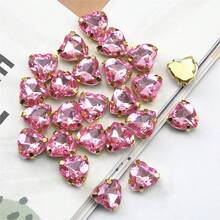 50pcs Multi-Color Heart Shaped Double Hole Sew-On Rhinestones For Clothing, Dress, Hat, Bag Decoration - Multicolor - View 24