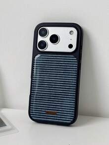 1 buah Casing Pelindung Bertema Garis-garis Tekstur Denim dengan Tepi Kontras, Dekorasi Modis Anti Benturan, Cocok untuk Aktivitas Sehari-hari, Pesta, Hadiah, Kompatibel dengan iPhone 11-17 Pro Max - MultiWarna - View 2