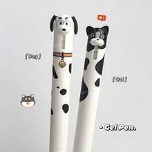 32PCS(2 Pens + 30 Refills) Cat & Dog Style Neutral Pens 0.5mm Quick-Dry Black Ink Creative Animal Writing Pens Office Supplies - Multicolor - View 8